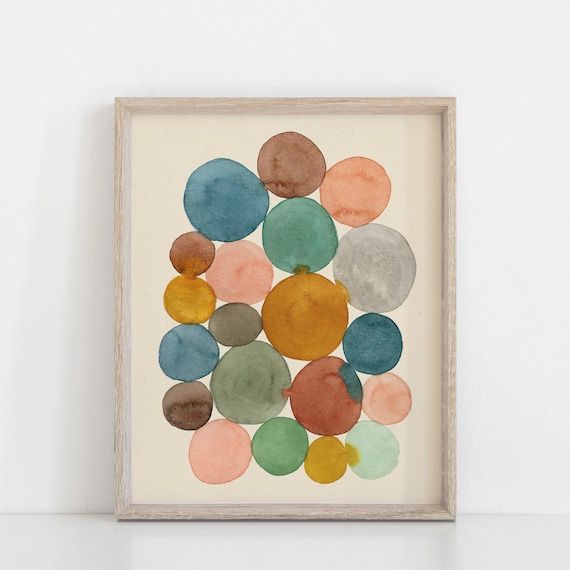 Acquerello Connected Dots Wall Art Print / Geometric Wall Art – Etsy Italia With Regard To Dots Wall Art (View 9 of 15)