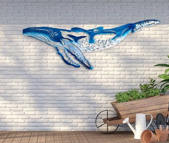 Aluminum Humpback Whale Wall Art Metal Fish Art Metal Ocean – Etsy Pertaining To Whale Wall Art (View 1 of 15)