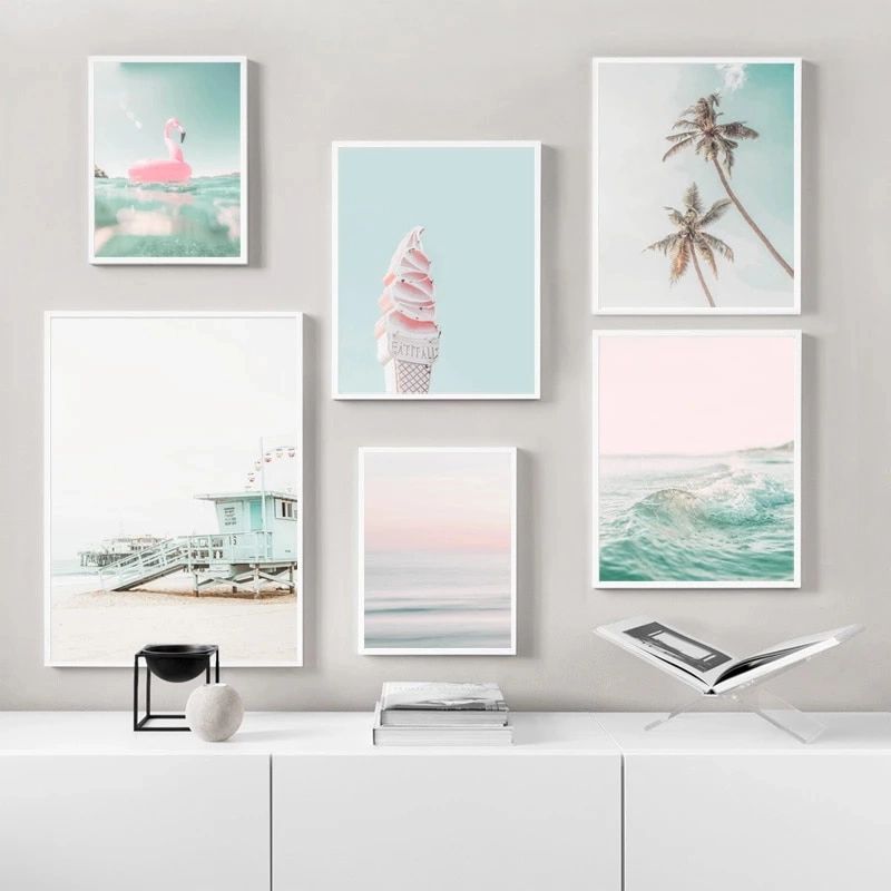 Beach Wall Art Print California Pink Pastel Modern Home Decor Nursery  Summer Posters And Prints Wall Pictures For Living Room – Painting &  Calligraphy – Aliexpress Within California Living Wall Art (View 14 of 15)