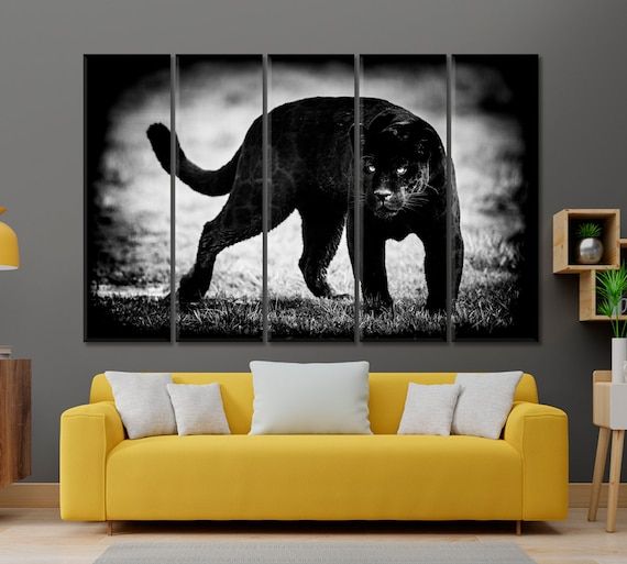 Black Jaguar Poster Print Wall Art Puma Canvas Print Wall Art – Etsy Italia Within Poster Print Wall Art (View 1 of 15)