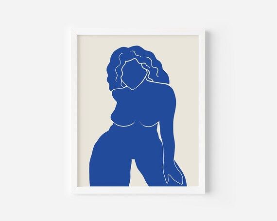 Blue Nude Art Print Nude Wall Art Wall Decor Digital – Etsy Regarding Blue Nude Wall Art (View 14 of 15)