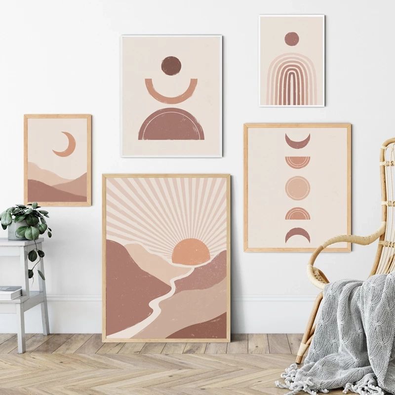 Boho Abstract Landscape Painting Terracotta Wall Art Canvas Print Burnt  Orange Modern Minimalist Poster Living Room Wall Decor – Painting &  Calligraphy – Aliexpress Inside Abstract Terracotta Landscape Wall Art (View 7 of 15)