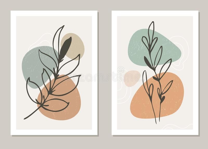 Botanical Wall Art Vector Set. Abstract Plant Design For Covers, Posters,  Prints, Wall Art In Minimal Style (View 7 of 15)