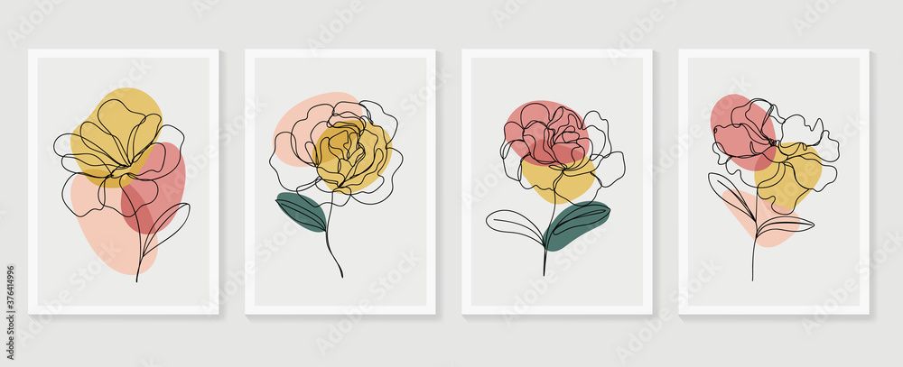 Botanical Wall Art Vector Set. Floral And Foliage Line Art Drawing With  Abstract Shape. Abstract Plant Art Design For Print, Cover, Wallpaper,  Minimal And Natural Wall Art. Vector Illustration (View 11 of 15)