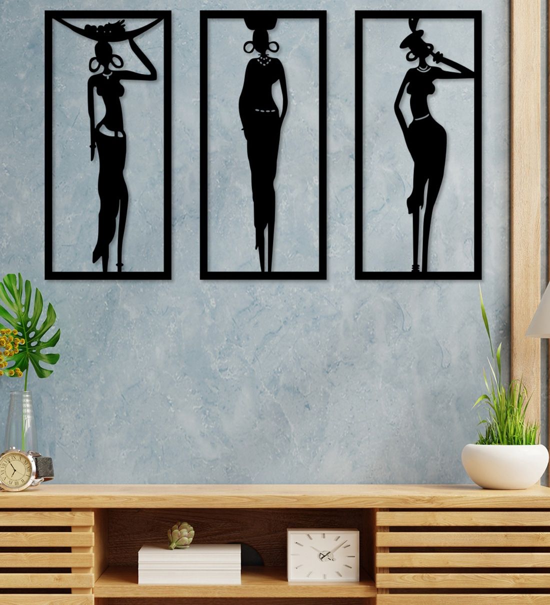 Buy Black Modern Art Lady Wooden Wall Decorart Street Online – Wooden  Wall Art – Wall Art – Home Decor – Pepperfry Product For Dark Teal Wood Wall Art (View 11 of 15)