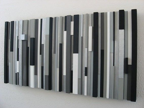 Buy Custom Modern Wood Wall Art Sculpture Black White Greys Silver, Made To  Order From Shari Butalla, Llc | Custommade For Black Wood Wall Art (View 2 of 15)