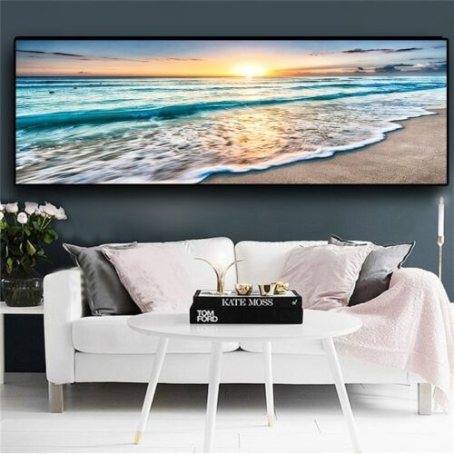 Canvas Painting Natural Gold Beach Sunset Landscape Posters And Prints Wall  Art | Ebay With Regard To Sunset Landscape Wall Art (View 14 of 15)