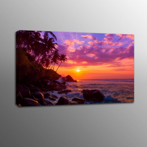 Canvas Prints Landscape Home Decor Wall Art Sunset Beach Painting Photo No  Frame | Ebay For Sunset Landscape Wall Art (View 5 of 15)