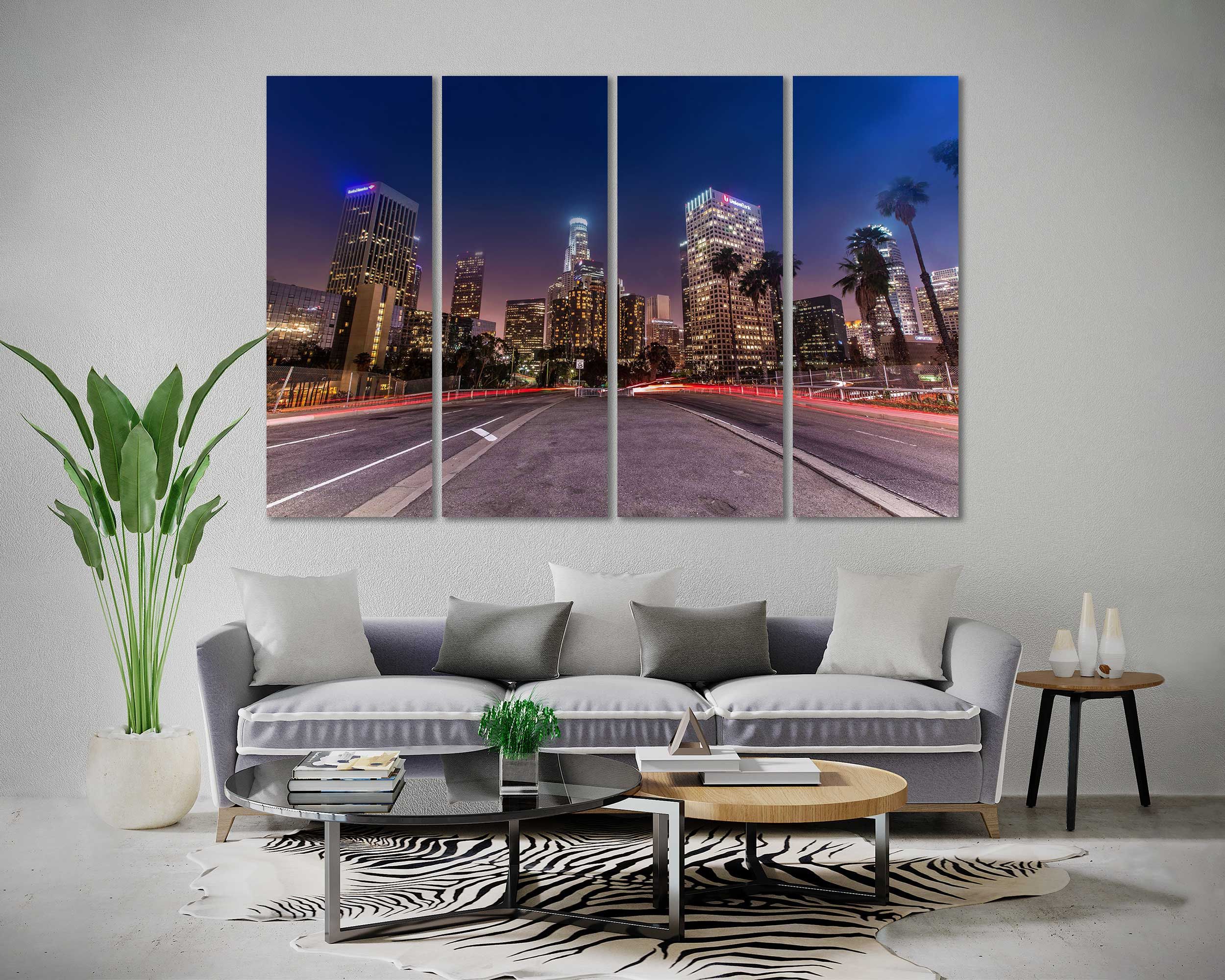 Canvas Set Of Los Angeles California Living Room Wall Art – Etsy Pertaining To California Living Wall Art (View 8 of 15)