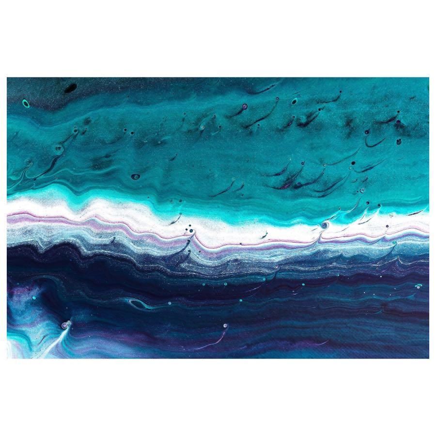 Canvas Wall Art Print: Blue Ocean Hue Acrylic Oil Painting, Hobbies & Toys,  Stationery & Craft, Art & Prints On Carousell In Ocean Hue Wall Art (View 7 of 15)