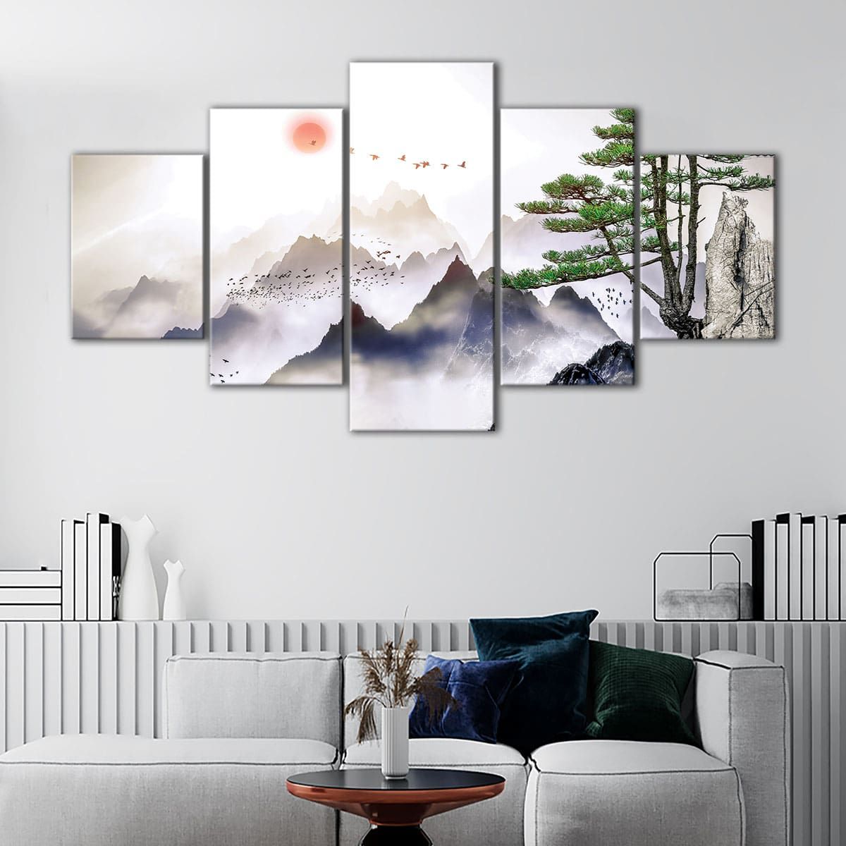 Chinese Mountain Fog Canvas Wall Art | Nature Print – Canvas Art Bay With Mountains In The Fog Wall Art (View 12 of 15)