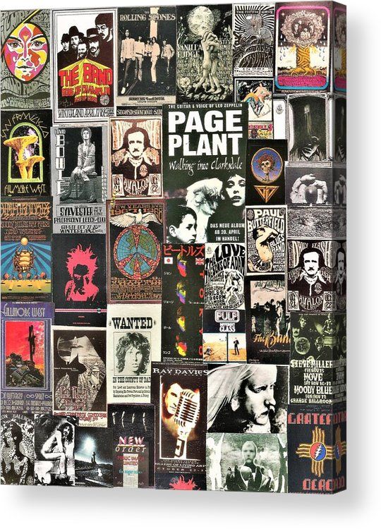 Classic Rock Posters In Shades Of Black Collage 17 Acrylic Printdoug  Siegel – Pixels With Regard To Classic Rock Wall Art (View 12 of 15)