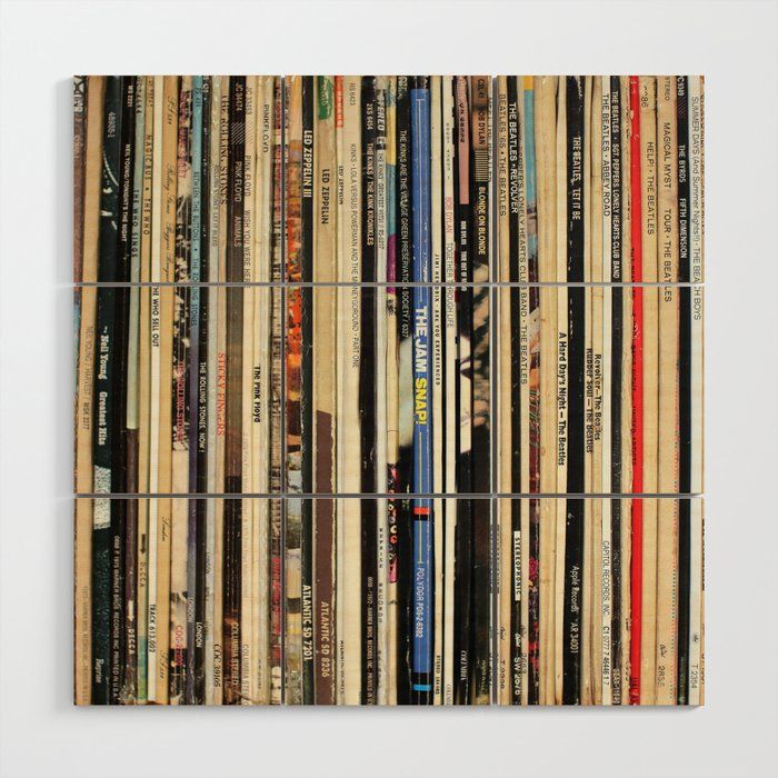 Classic Rock Vinyl Records Wood Wall Artnmtdot | Society6 For Classic Rock Wall Art (View 2 of 15)