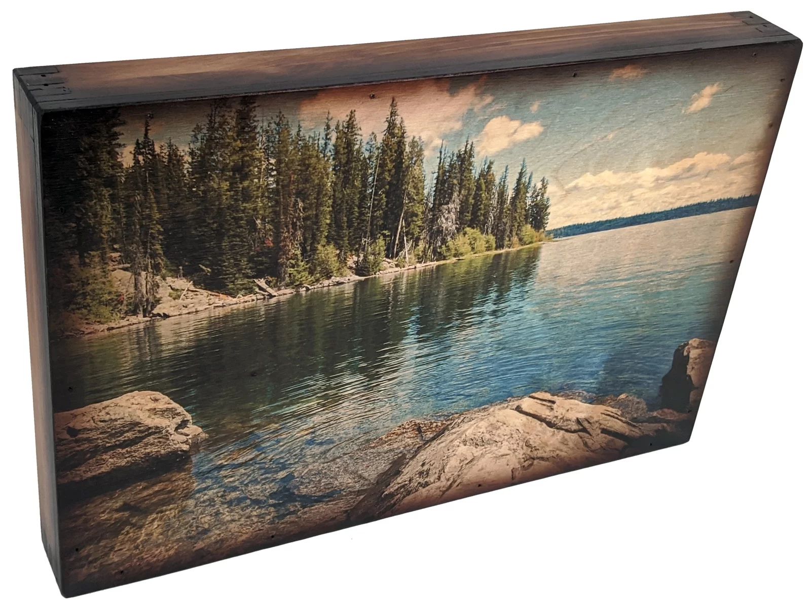 Clear Mountain Lake – Handcrafted Wall Art – Relic Wood Pertaining To Mountain Lake Wall Art (View 9 of 15)