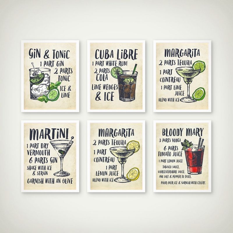 Cocktails Canvas Art Prints Posters Bar Decor Cocktail Recipes  Illustrations Art Painting Wall Pictures Kitchen Home Decoration|Painting &  Calligraphy| – Aliexpress Throughout Cocktails Wall Art (View 8 of 15)