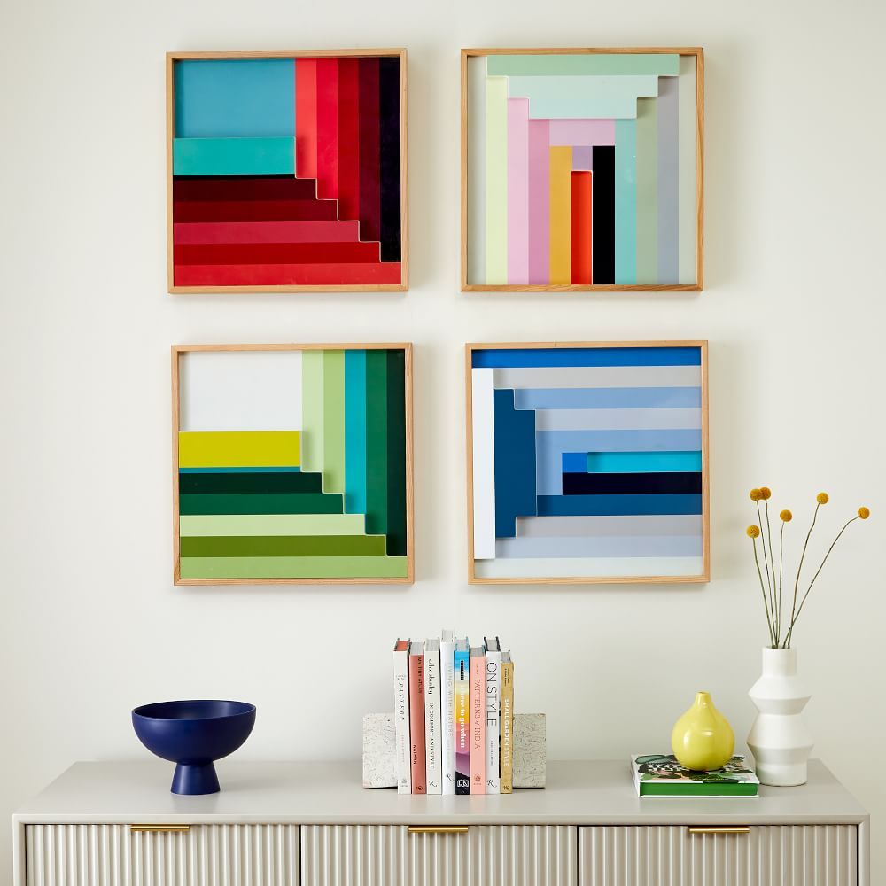 Colourblock Lacquer Square Dimensional Wall Artmargo Selby Throughout Color Block Wall Art (View 11 of 15)