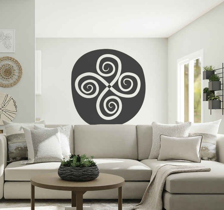 Cross Spiral Circle Wall Sticker – Tenstickers With Regard To Spiral Circles Wall Art (View 13 of 15)