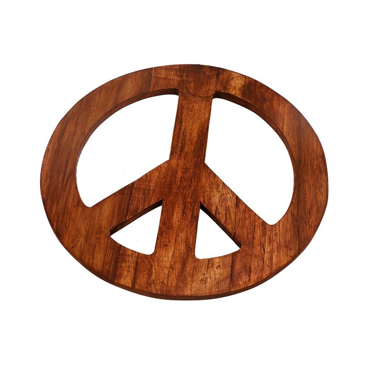 Custom Circular Brown Wooden Wall Art Bohemian Wall Hanging Decor Round Wood  Peace Sign – Buy Vintage Style Round Peace Sign Decor Wood For Living  Room,Unique Home Wall Office Decoration Sign,Rustic Vintage In Peace Wood Wall Art (View 10 of 15)
