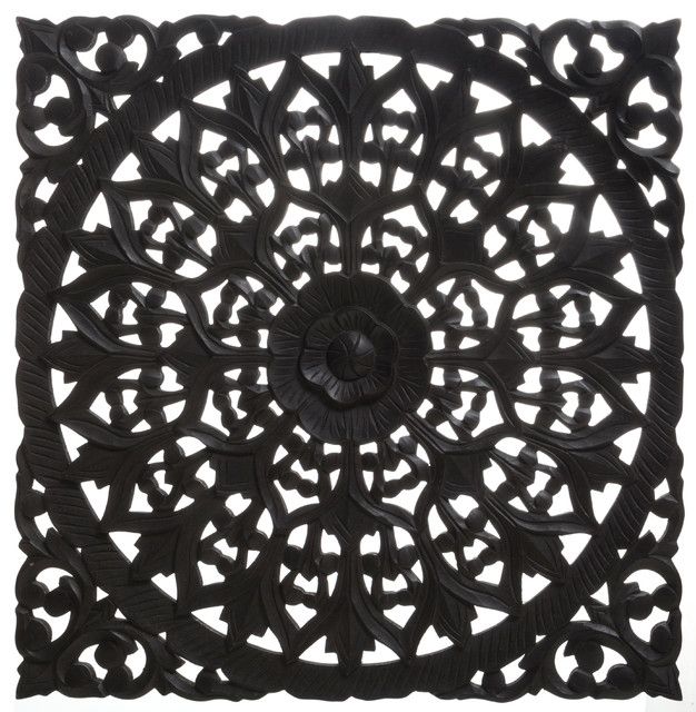 Dark Brown Solaris Sixteen Wall Art – Traditional – Wall Accents – Hedgeapple | Houzz Throughout Black Wood Wall Art (View 12 of 15)