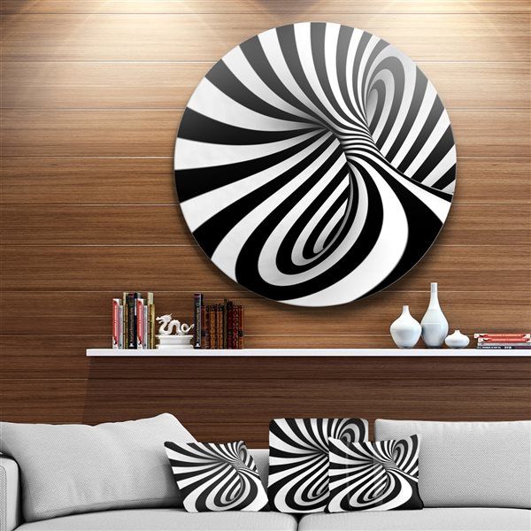 Designart 29 In X 29 In Spiral Black N White Abstract Circle Metal Wall Art  Mt9409 C29 | Rona In Spiral Circles Wall Art (View 4 of 15)
