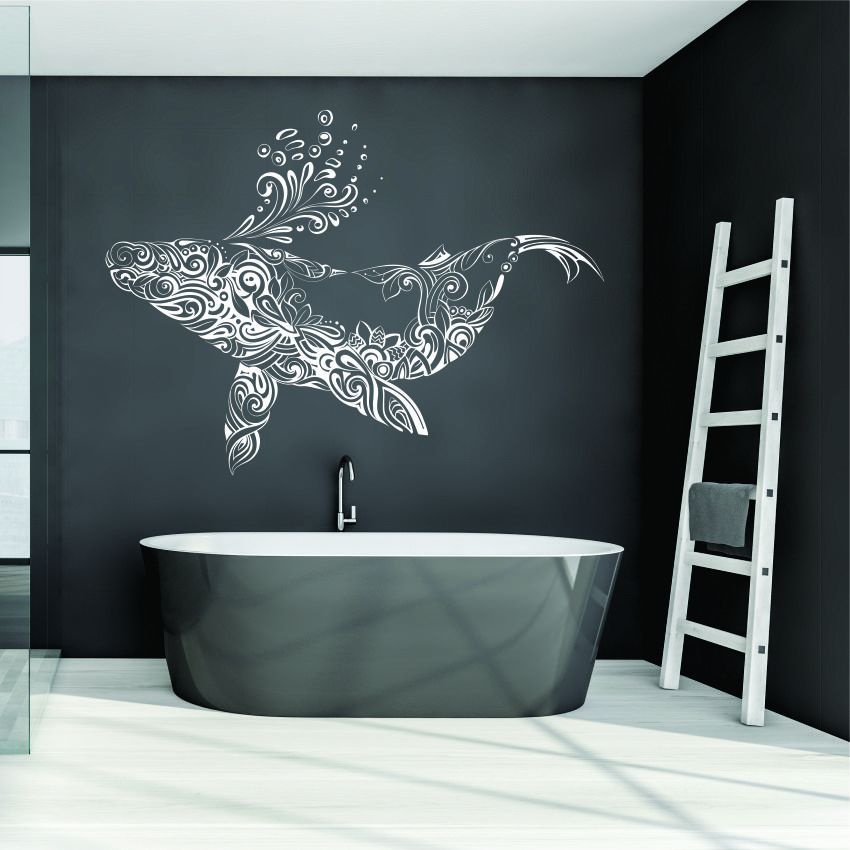 Designer Whale Wall Art | Animals Wall Art Sticker | Wall Art Studios Within Whale Wall Art (View 7 of 15)