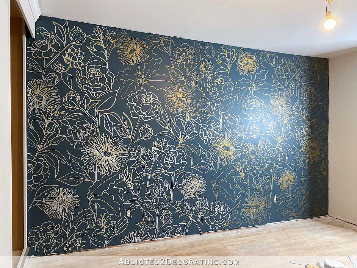 Diy Hand Drawn Floral Line Drawing Wall Mural (Part 1 – Progress) –  Addicted 2 Decorating® Intended For Hand Drawn Wall Art (View 10 of 15)