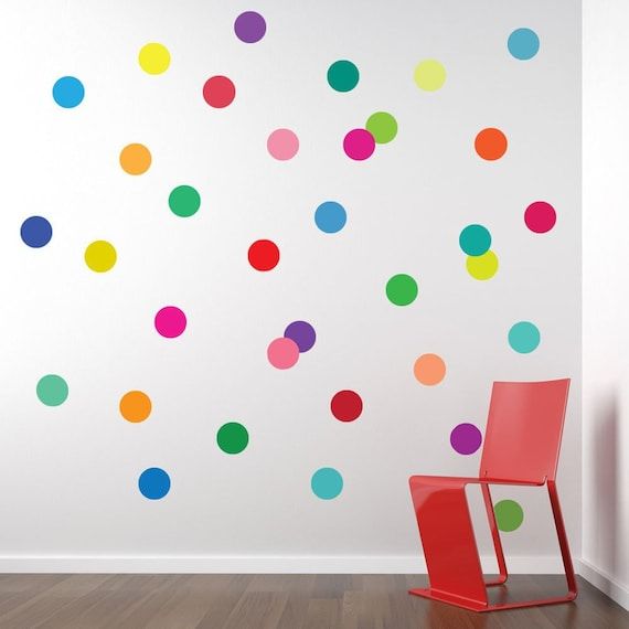 Dots Wall Decals Confetti Rainbow Polka Dot Wall Stickers – Etsy Italia With Dots Wall Art (View 1 of 15)