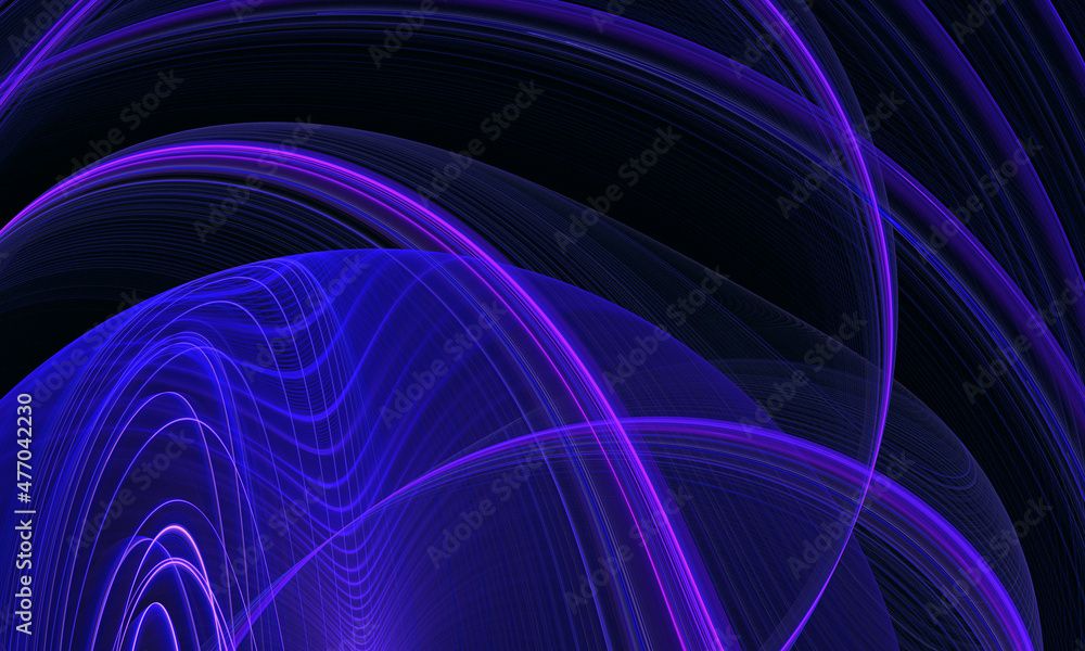 Dynamic Geometry Motion Of Violet Purple Curves In Various Planes Of  Digital 3D Artwork. Cosmic Soft Flow. Great As Wrapping, Electronics Cover  Print, Wall Art, Music, Rhythm, Sound, Decoration (View 7 of 15)