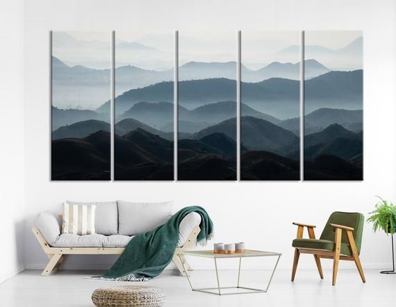 Endless Mountains Wall Art | Calm Wall Decor | Foggy Canvas Print | Foggy Mountains  Art | Foggy Landscape Canvas | L… | Spa Art, Landscape Canvas, Mountain  Wall Art Pertaining To Mountains In The Fog Wall Art (View 5 of 15)