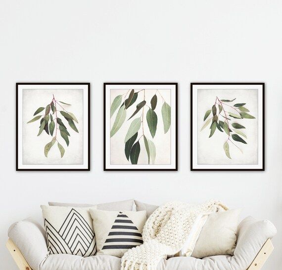 Eucalyptus Leaves Prints Set Of 3 Prints Nature Wall Art – Etsy Italia Within Eucalyptus Leaves Wall Art (View 3 of 15)
