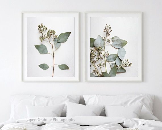 Eucalyptus Leaves Prints Set Of Two Prints Leaf Wall Art – Etsy Italia Throughout Eucalyptus Leaves Wall Art (View 1 of 15)