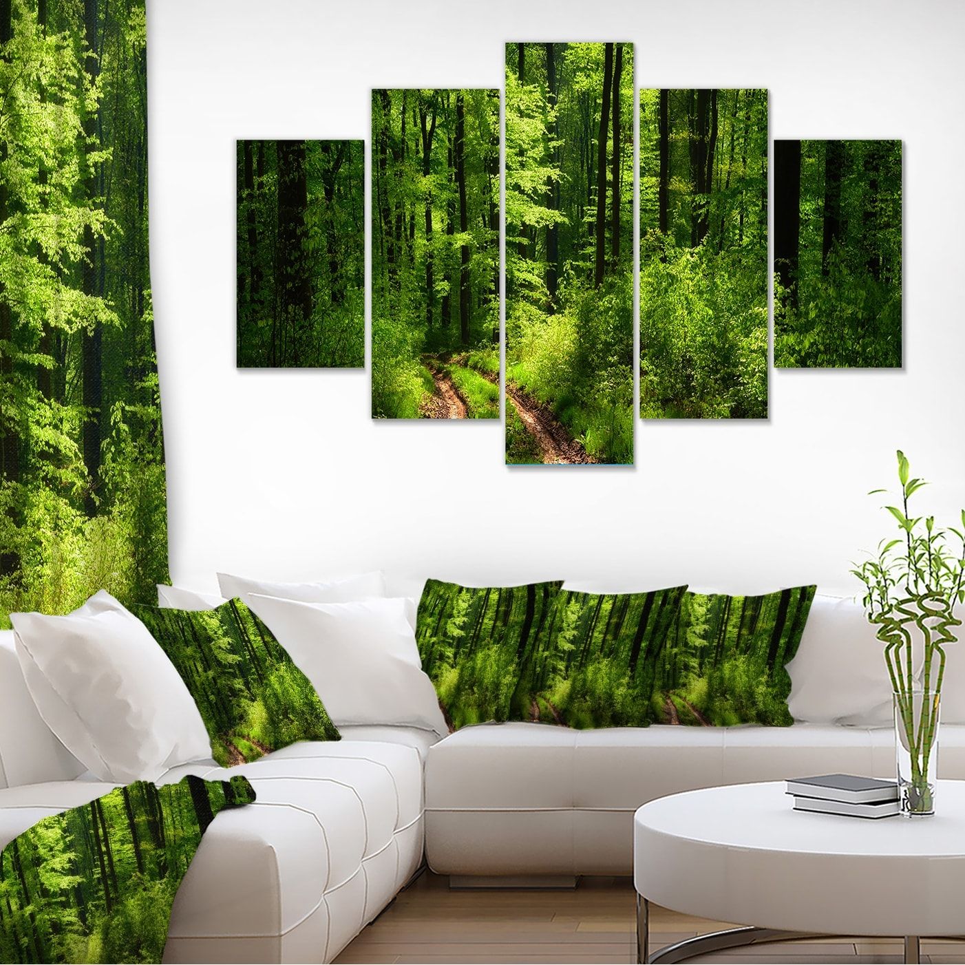 Fascinating Greenery In Wild Forest – Large Forest Wall Art Canvas – On  Sale – Overstock – 12302530 Pertaining To Forest Wall Art (View 14 of 15)