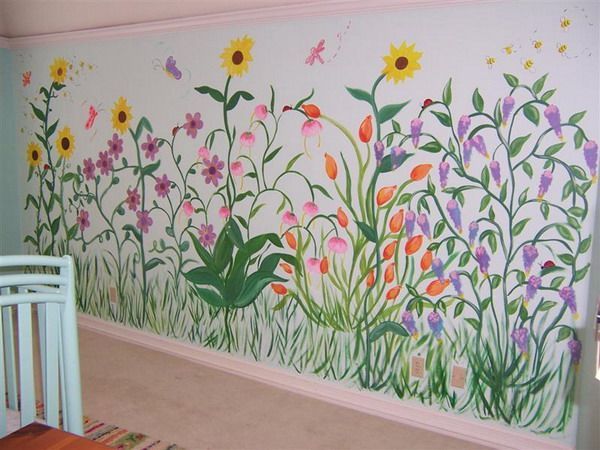 Flower Garden Wall Murals Design | Wall Murals | Pinterest | Wall  |  Garden Mural, Wall Murals Painted, Wall Murals With Regard To Flower Garden Wall Art (View 6 of 15)