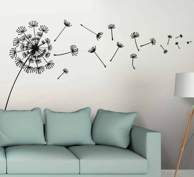 Flying Dandelions Flower Wall Decor – Tenstickers In Flying Dandelion Wall Art (View 3 of 15)