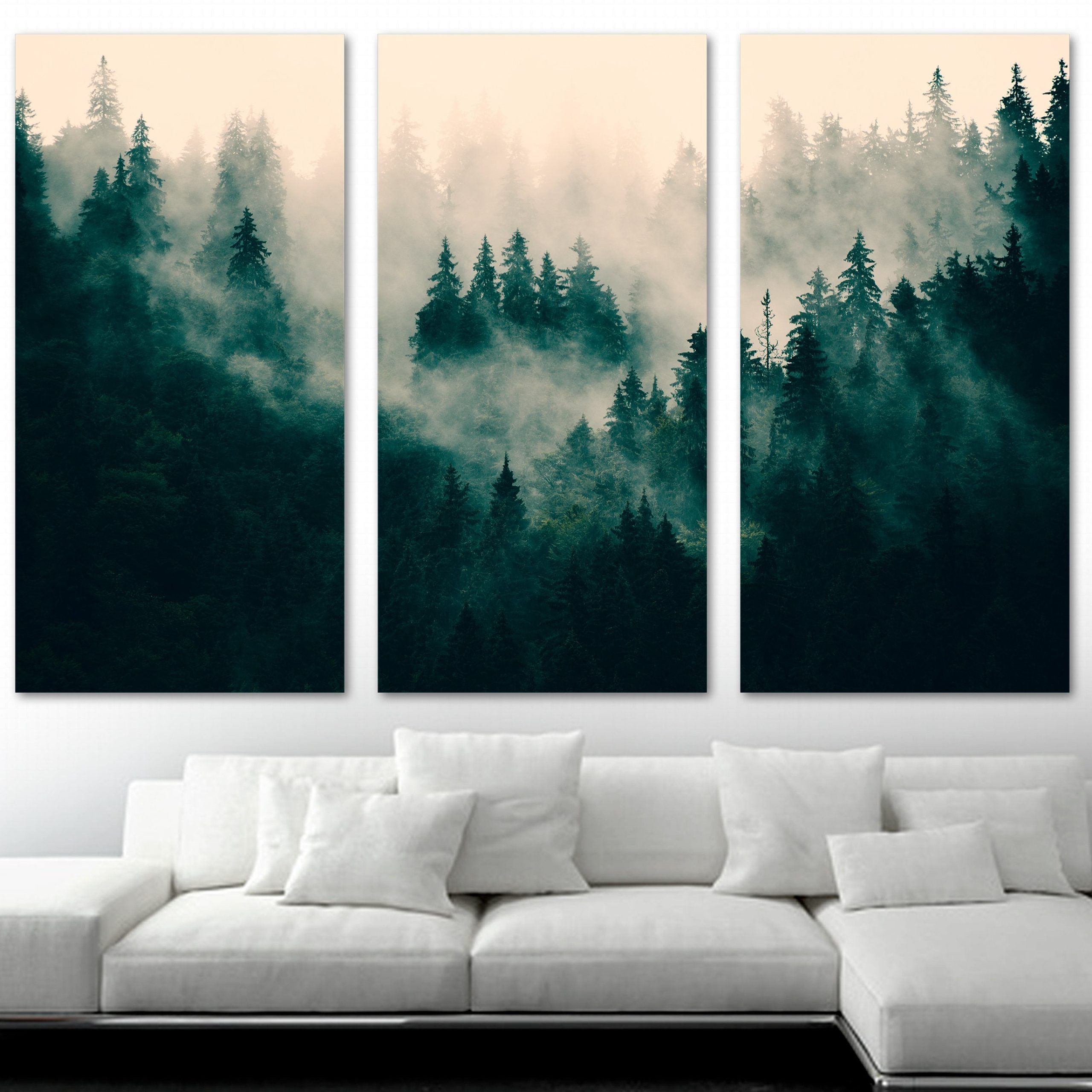 Foggy Forest Wall Art Canvas Print (View 2 of 15)
