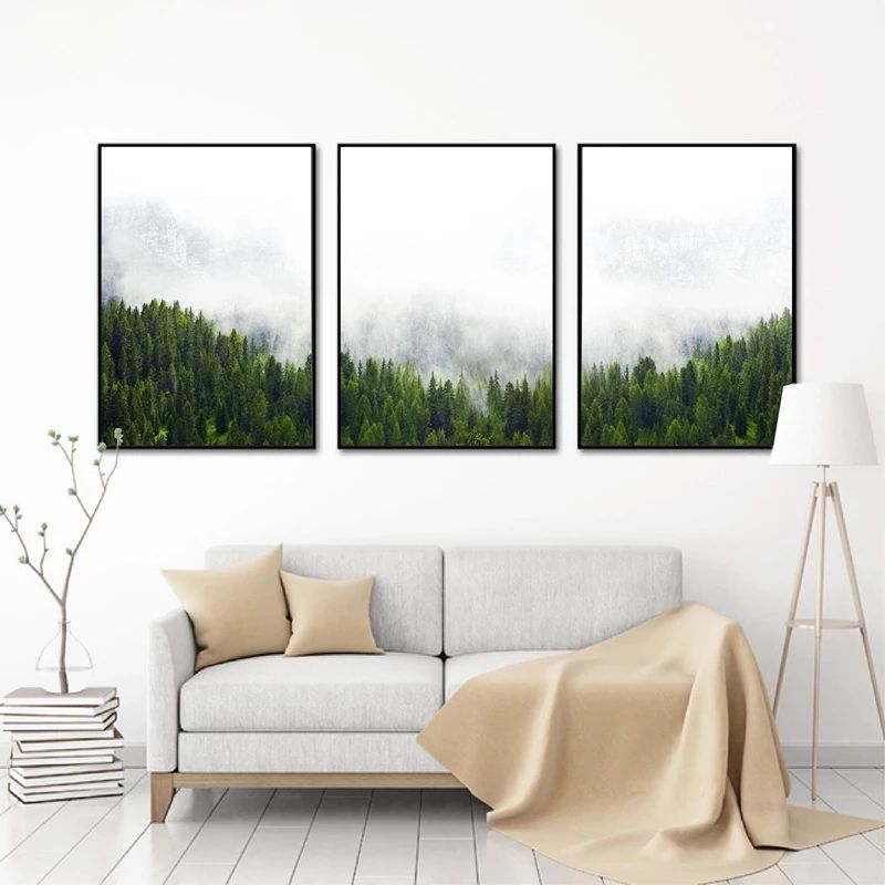 Forest Wall Art Canvas Poster Prints , Forest Art Nature Plant Painting  Landscape Modern Photography Wall Pictures Home Decor|Pittura E  Calligrafia| – Aliexpress With Forest Wall Art (View 4 of 15)