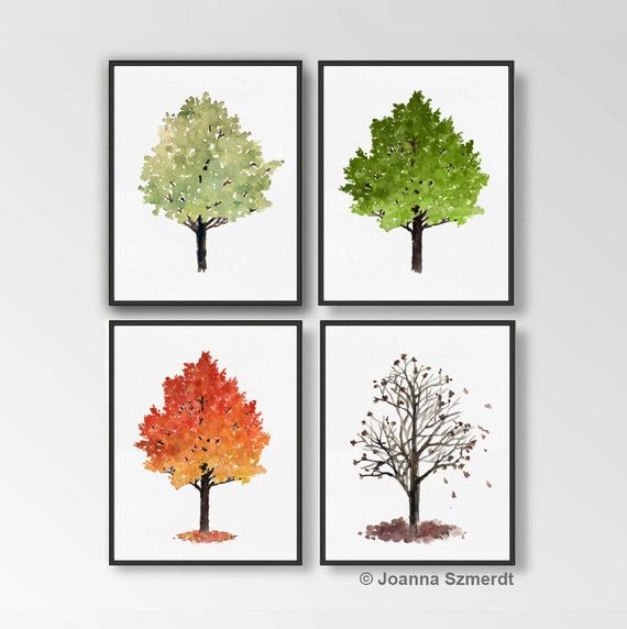 Four Elements Wall Art Four Seasons Wall Art Spring Summer – Etsy Italia With Spring Summer Wall Art (View 2 of 15)