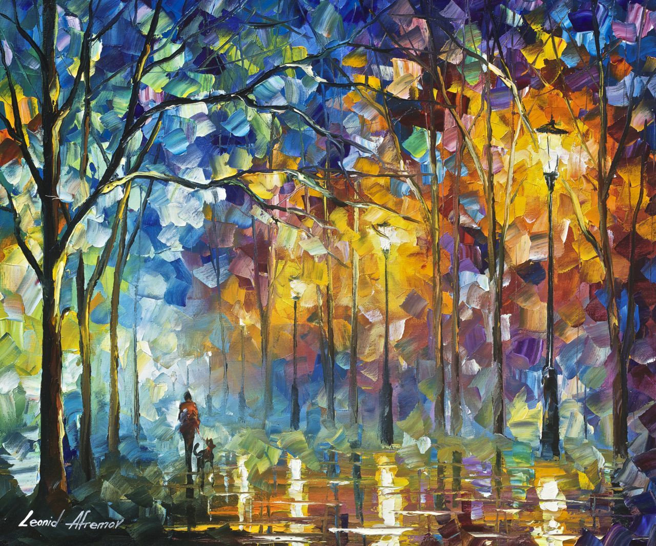 Friends Forever – Original Oil Painting – Wall Art Canvasleonid Afremov  – 54"X40" Regarding Oil Painting Wall Art (View 2 of 15)