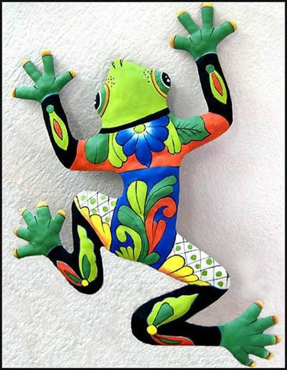 Frog Metal Art Frog Wall Hanging Hand Painted Metal Frog – Etsy Italia With Regard To Frog Wall Art (View 3 of 15)