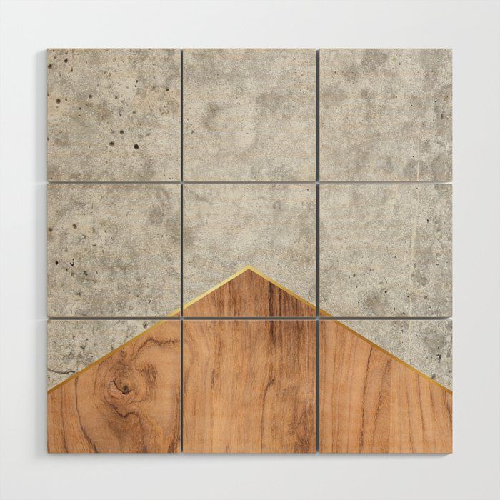 Geometric Concrete Arrow Design – Wood #345 Wood Wall Artnatural  Collective | Society6 Regarding Concrete And Wood Wall Art (View 3 of 15)