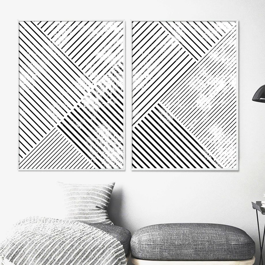 Geometric Llines Abstract Wall Art Nordic Posters And Prints Black And  White Pictures For Living Room Modern Home Decoration|Painting &  Calligraphy| – Aliexpress Within Lines Wall Art (View 1 of 15)