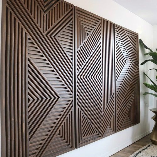 Geometric Wood Art Wood Wall Art Rustic Wall Art Wood Art – Etsy With Black Wood Wall Art (View 6 of 15)
