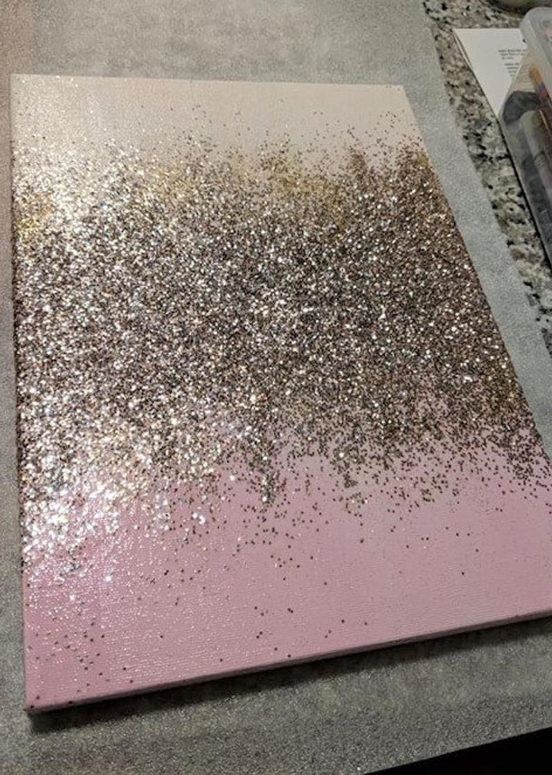Glitter Walls | Glitter Wall Art, Glitter Wall, Rose Gold Painting Within Glitter Pink Wall Art (View 4 of 15)