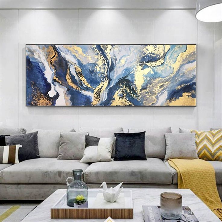Gold Leaf Abstract Painting On Canvas Navy Blue Wall Art – Etsy | Navy Blue Wall  Art, Blue Wall Art, Gold Art Painting Intended For Abstract Flow Wall Art (View 13 of 15)