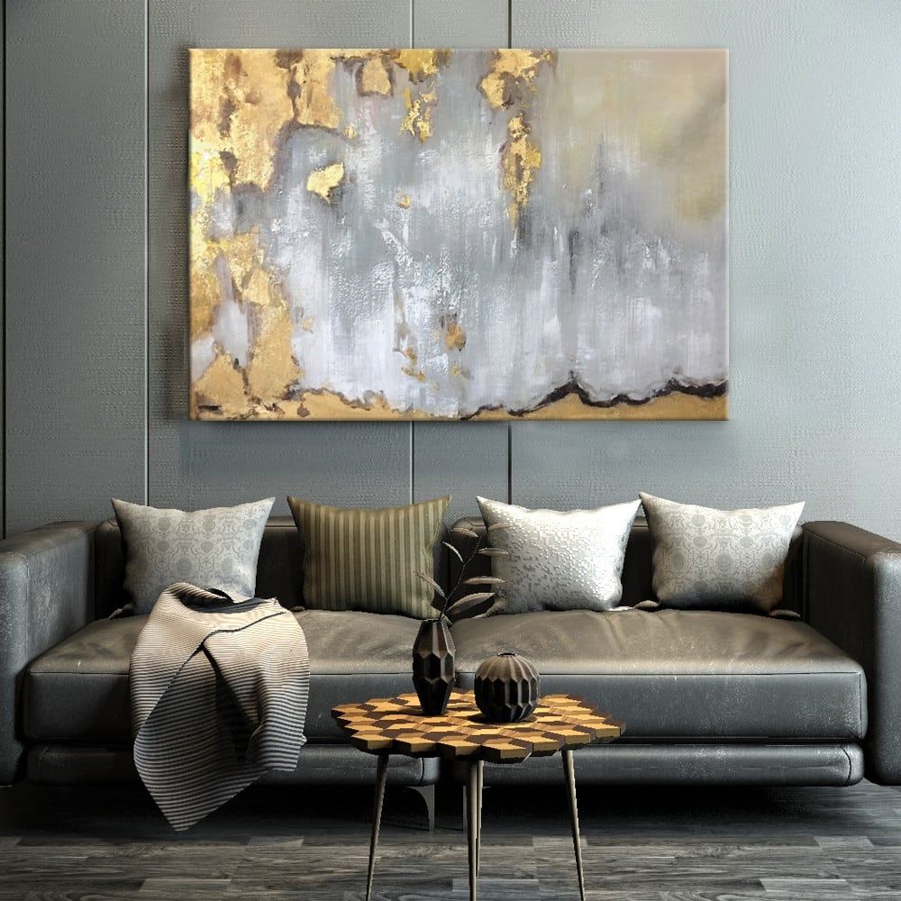 Gold Sky Abstract Painting Pertaining To Golden Wall Art (View 10 of 15)
