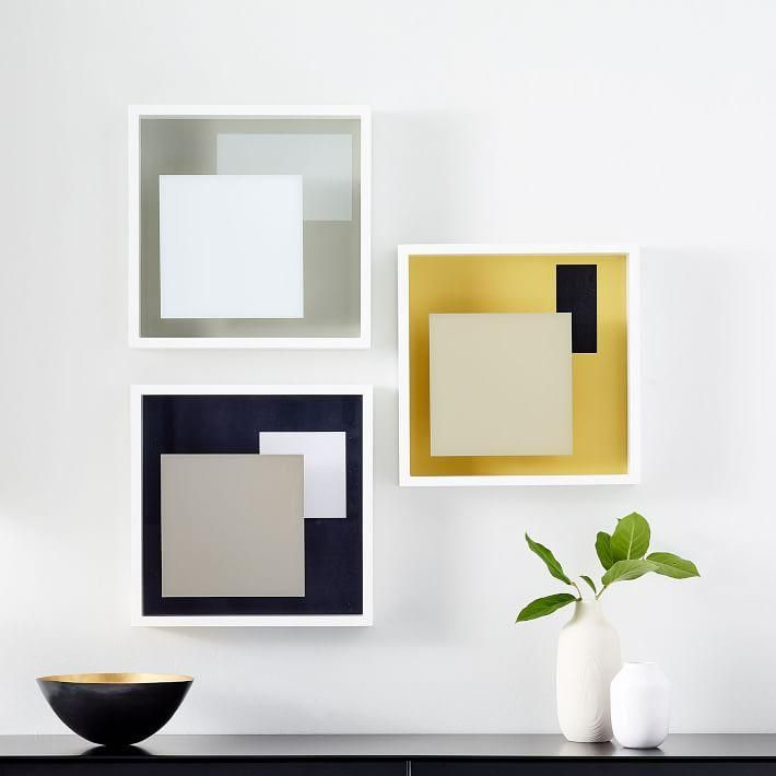 Gold White Black Color Block Gallery Art Set Throughout Color Block Wall Art (View 14 of 15)