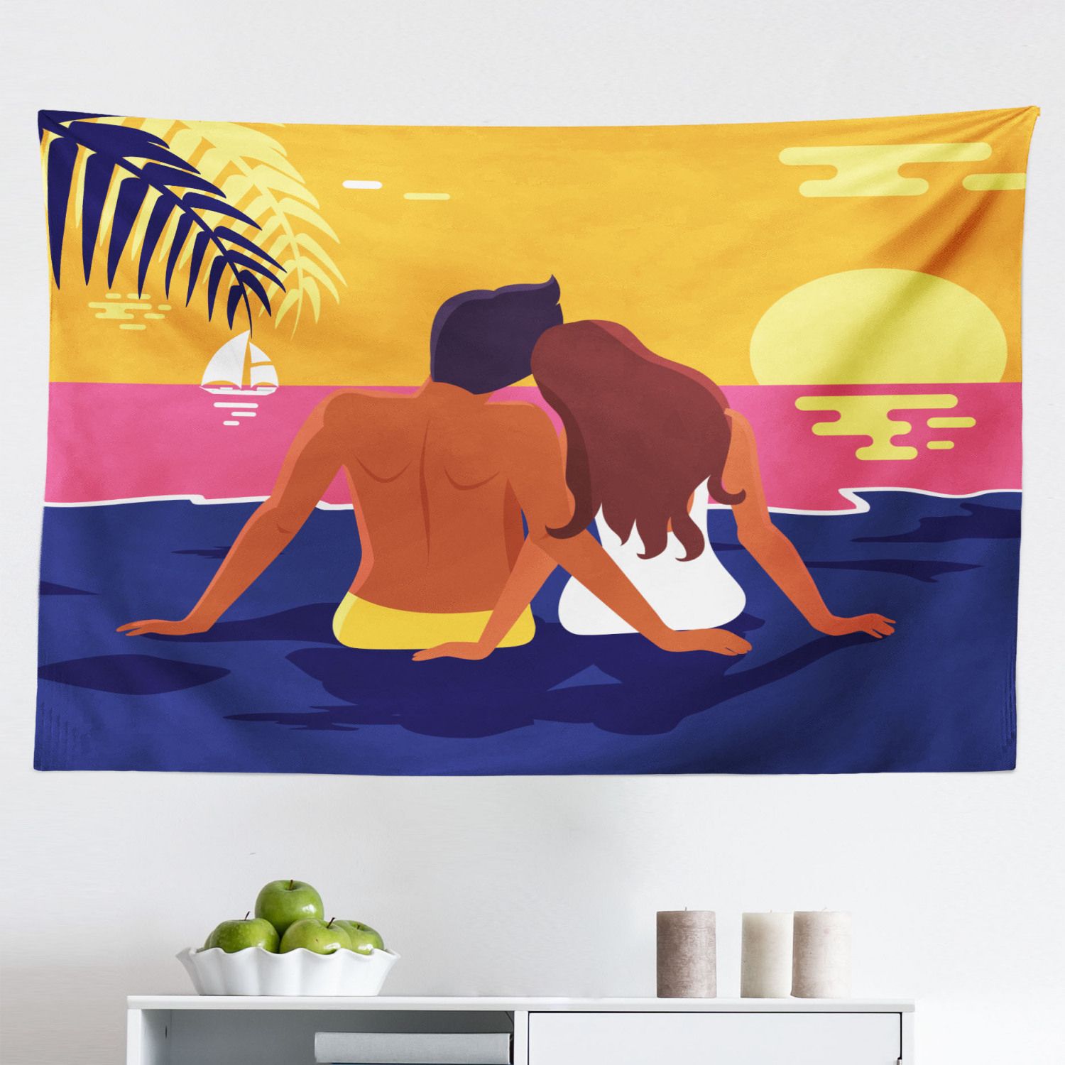 Graphic Beach Tapestry, Above Vista Cartoon Of Summer Holiday People On  Towel Float And Surfboard, Fabric Wall Hanging Decor For Bedroom Living  Room Dorm, 2 Sizes, Multicolor,Ambesonne – Walmart Intended For Summer Vista Wall Art (View 10 of 15)
