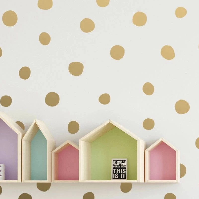 Hand Drawn Irregular Polka Dot Wall Decals Baby Room Decor Confetti Vinyl  Wall Sticker Nursery Mural Wall Art Decal Decoration – Wall Stickers –  Aliexpress With Regard To Dots Wall Art (View 14 of 15)