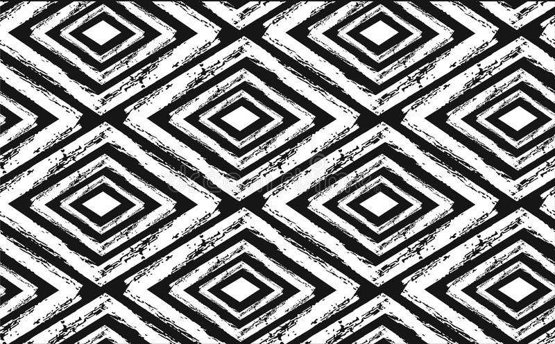 Hand Drawn Seamless Tribal Pattern In Black And Cream. Modern Textile, Wall  Art, Wrapping Paper, Wallpaper Design (View 6 of 15)