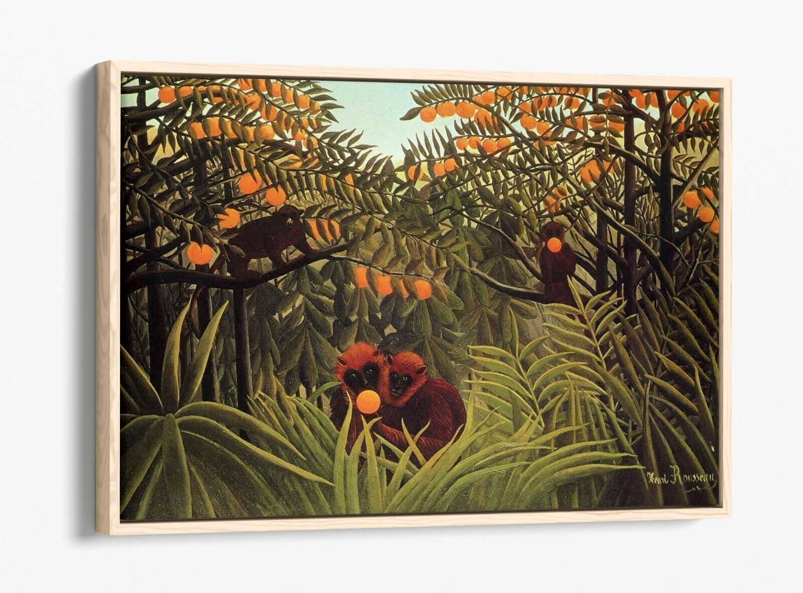 Henri Rousseau Apes In An Orange Grove  Float Effect Canvas Wall Art Pic  Print  | Ebay Inside Orange Grove Wall Art (View 14 of 15)